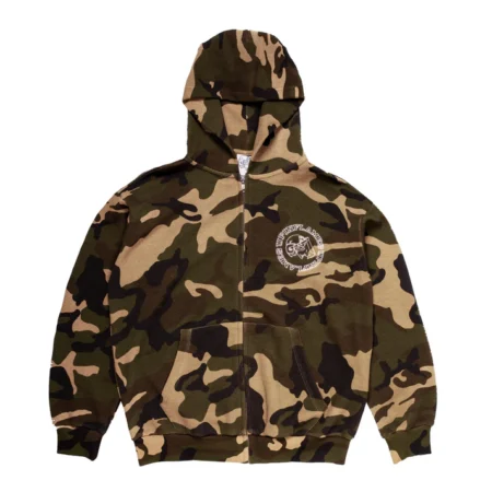 Up In Flames Camo Waffle Zip-up