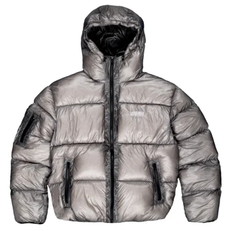 Up In Flames Grey Puffer Jacket