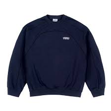 Up In Flames Reverse Stitch Crew Neck Navy