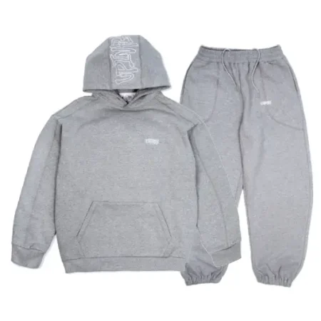 Up In Flames Reverse Stitch Tracksuit Grey